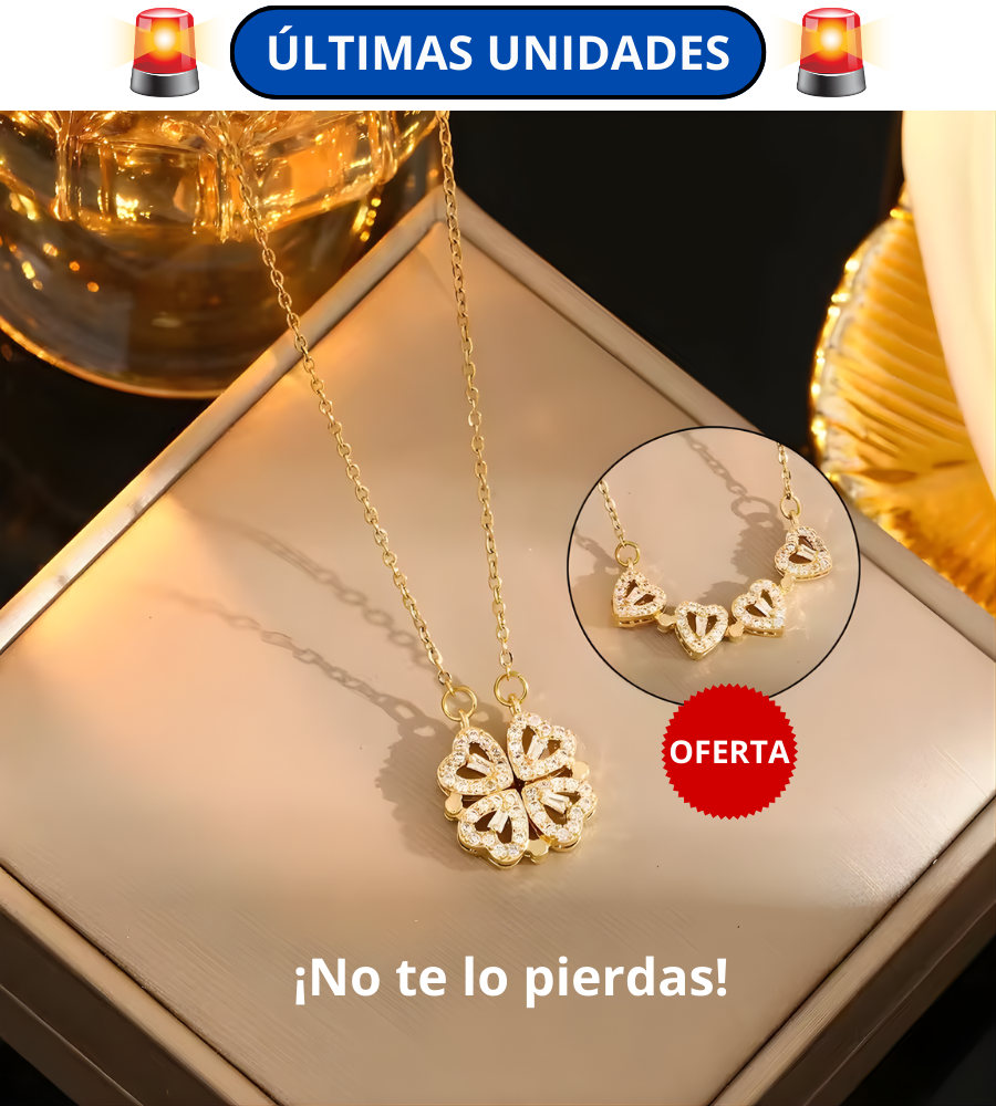 🍀💖 Collar Trébol Desplegable a Corazones - Dos Estilos, Un Significado
