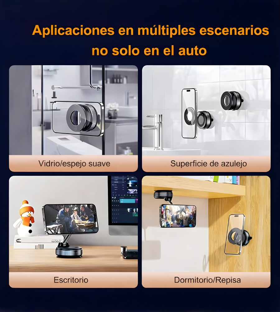 📱Soporte Magnético Multifuncional - Para múltiples dispositivos y espacios