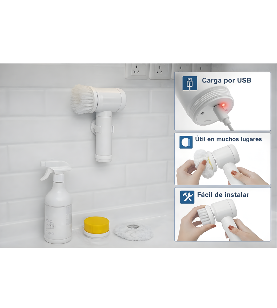🧽 ¿Cansado de restregar? Cepillo 5-en-1 para limpiar toda tu casa