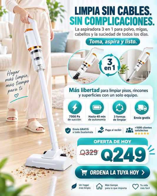 Aspiradora 3 En 1 Inalambrica